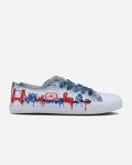 London Blue and Red Dripping Skyline Hand Painted Shoes