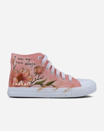 Frida Kahlo Peach Floral Hand Painted Shoes