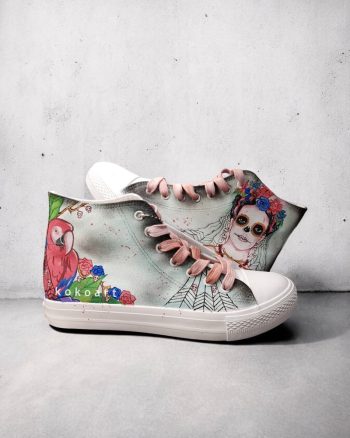 Frida Kahlo Dia de los Muertos Hand Painted Shoes