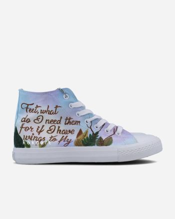 Frida Kahlo Portrait and Quote Hand Painted Shoes