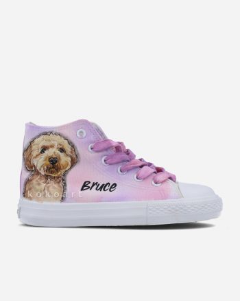 Pet Portrait Watercolour Background Hand Painted Shoes