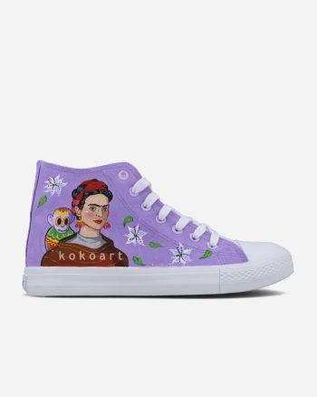 Frida Kahlo Lilac Te Amo Mexico Hand Painted Shoes