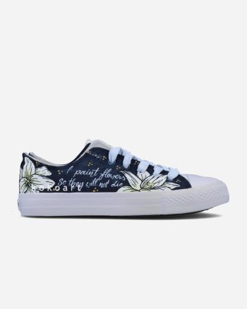 Frida Kahlo Navy Portrait Hand Painted Shoes