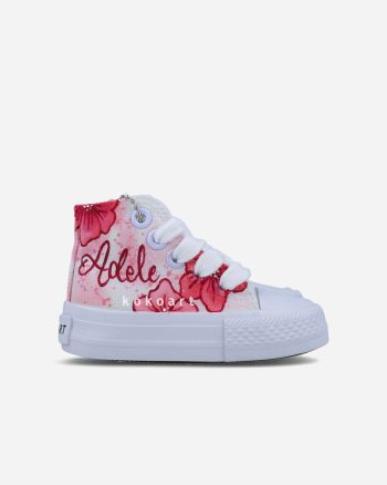 Red Flowers Hand Painted Shoes