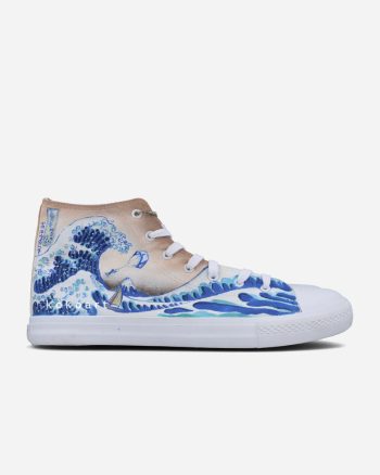 Great Wave with Surfer Hand Painted Shoes