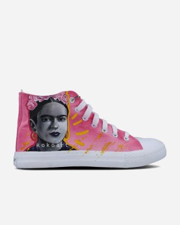 Frida Kahlo Pink Hand Painted Shoes