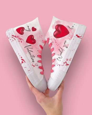 Would you be my Valentine Hand Painted Shoes