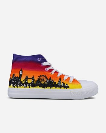 Sunset London Skyline Hand Painted Shoes