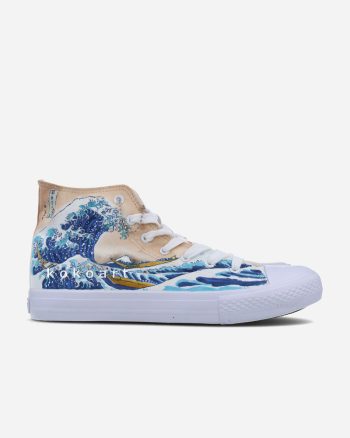 Great Wave Hand Painted Shoes