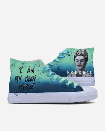 Frida Kahlo Portrait Hand Painted Shoes