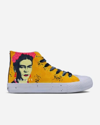 Frida Kahlo Pop Art Yellow Hand Painted Shoes