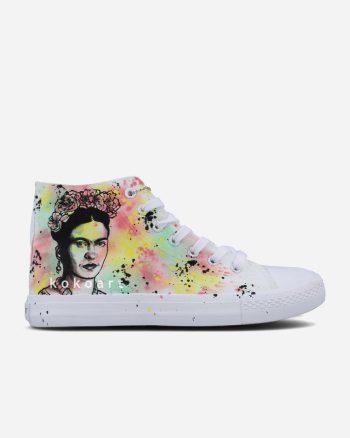Frida Kahlo Sketchy Portrait Viva la Vida Hand Painted Shoes