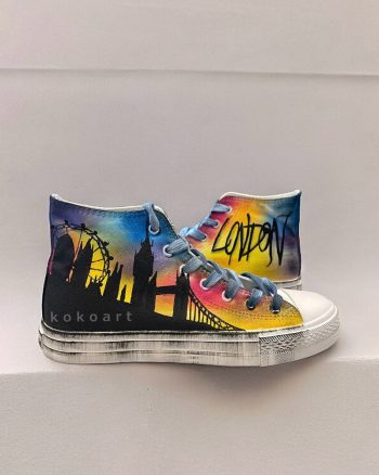 London Skyline Hand Painted Shoes