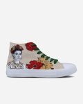Frida Kahlo Cream Portrait Hand Painted Shoes